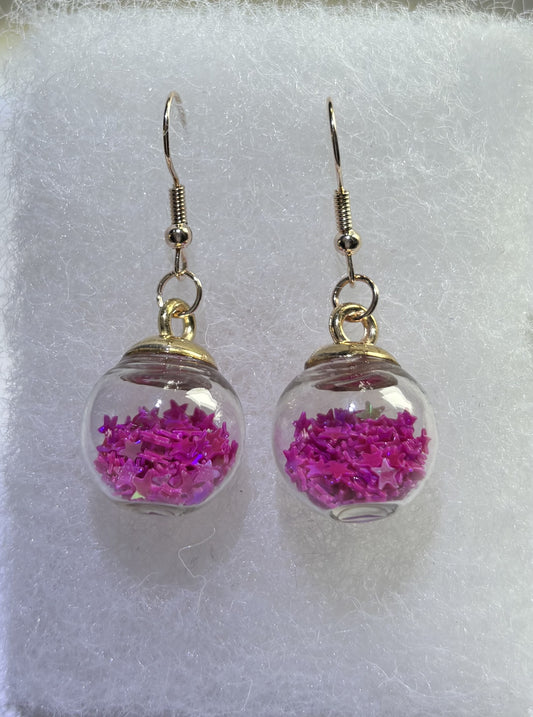 Baubled Holiday Earrings –  Purple Pizzazz Mini Ornament Dangles
