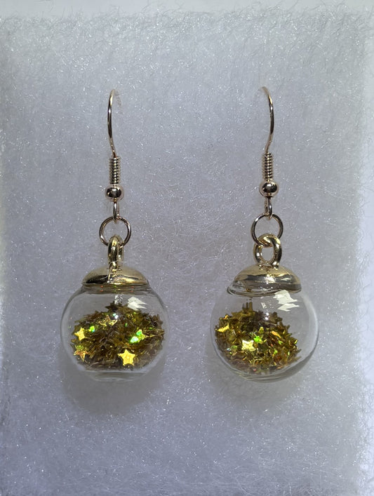Baubled Holiday Earrings – Glitzy Gold Mini Ornament Dangles
