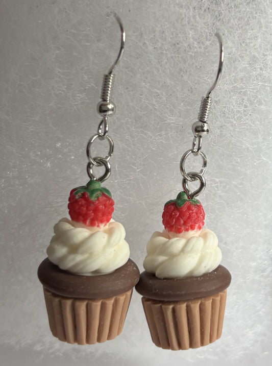 Chocolate Cupcake Minis – Chocolate Cupcake Dessert Earrings