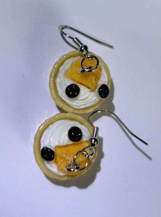 Orange Cream Custard Cup Earrings – Mini Dessert Jewelry
