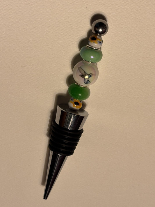 Meadow Green Humming Bird Wine Bottle Topper