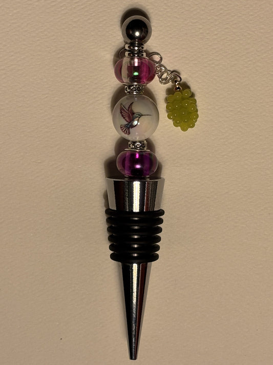 Grape Humming Bird Wine Bottle Topper