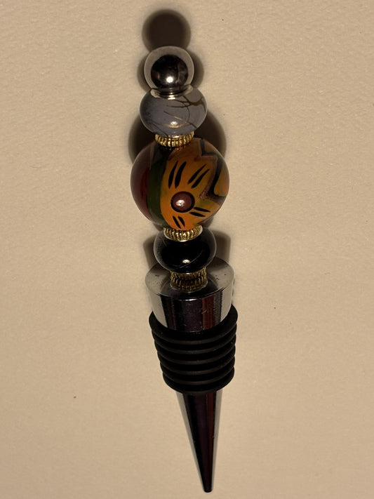 Hand-painted Wood Wine Bottle Topper