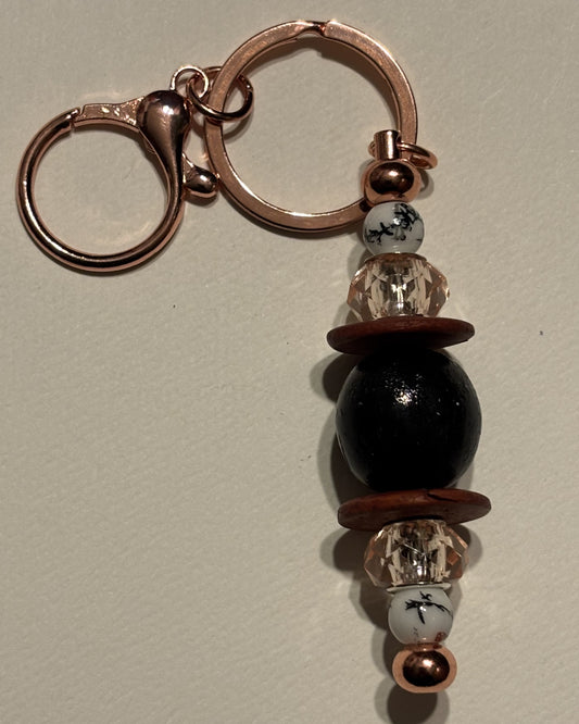 Upcycled Wooden Bead Keychain