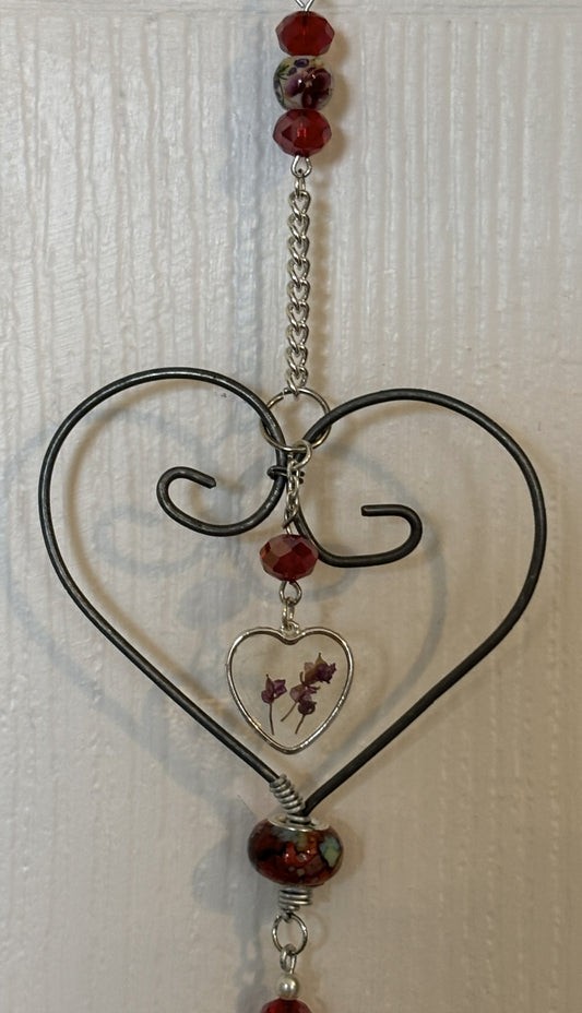 Rustic Valentine Wire Heart — Red